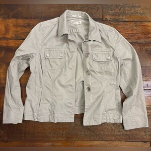 Jones New York Light Gray or Tan Utility Jacket